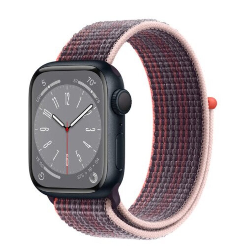 Apple Watch Series 8 45mm Midnight with Elderberry Sport Loop
